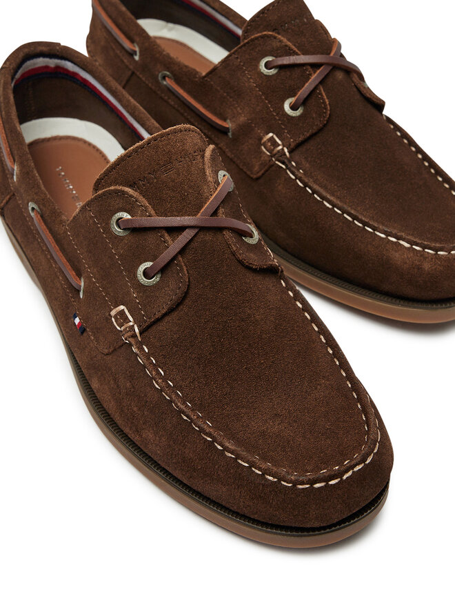 Tommy Hilfiger Półbuty Tommy Hilfiger Th Boat Shoe Core Suede FM0FM05387 Brązowy
