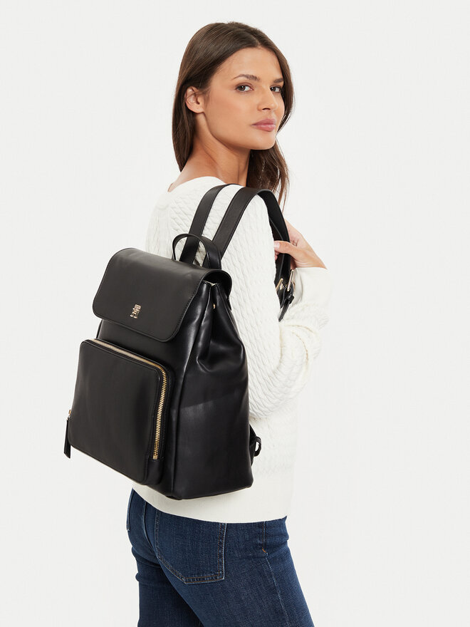 Tommy Hilfiger Zaino Tommy Hilfiger Soft Utility Backpack Pu AW0AW16688 Nero