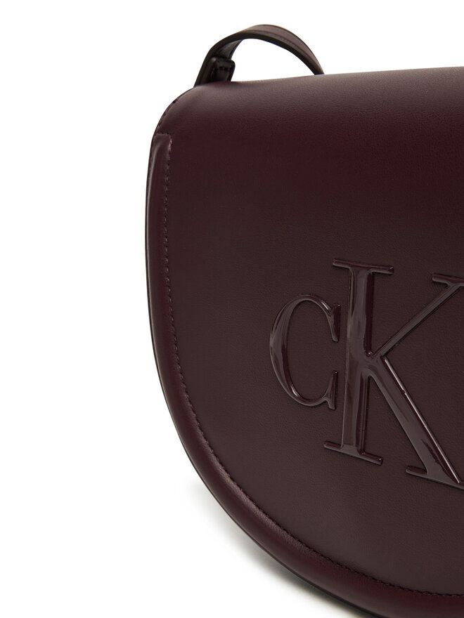 Calvin Klein Τσάντα Calvin Klein Bold Ck Saddle Crossbody LV04F3221G Μπορντό