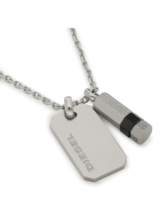 Diesel Nyaklánc Diesel Brave Armor Double Pendant DX1156040 Ezüst