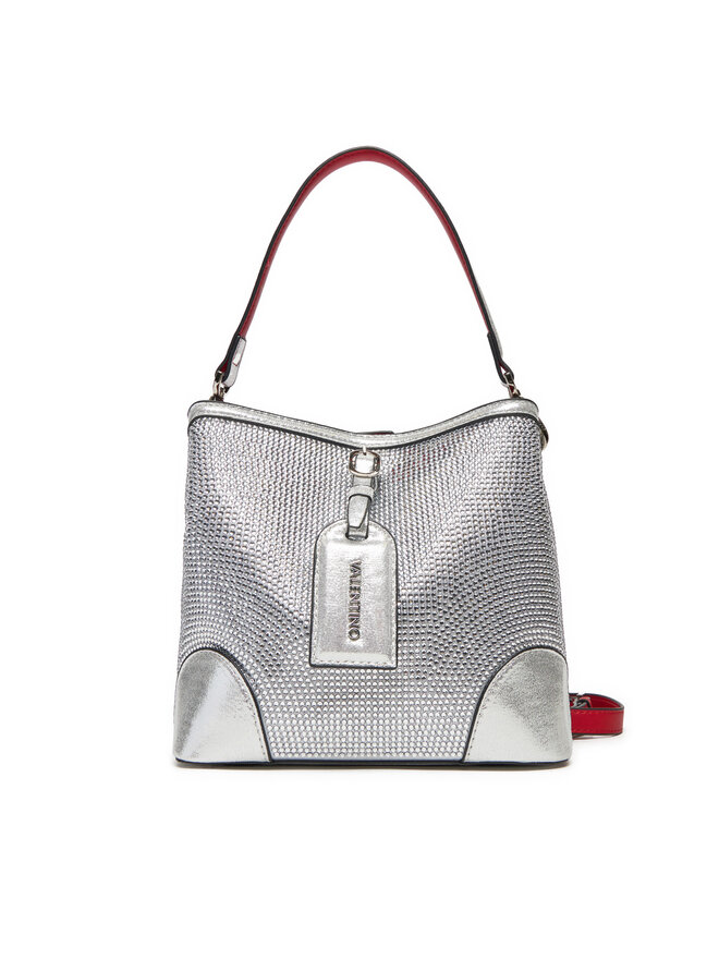 Valentino Ročna torba Valentino Label VBS8GW34 Srebrna
