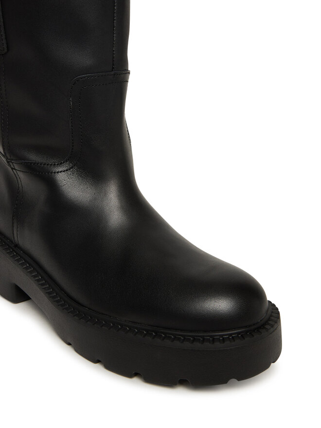 Tommy Jeans Stiefeletten Tommy Jeans Tjw Leather Mid Tubular Boot EN0EN02834 Schwarz
