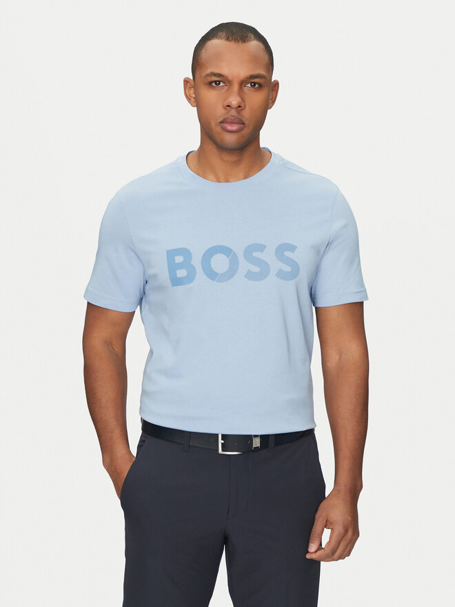 BOSS BOSS Póló Tape Logo 50530990 Kék Regular Fit