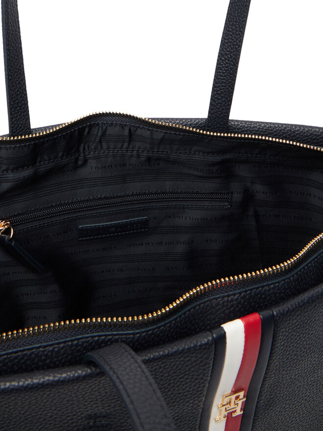 Tommy Hilfiger Handtasche Tommy Hilfiger Th Corp Ess Tote AW0AW19334 Dunkelblau