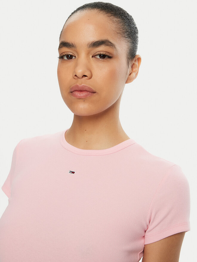 Tommy Jeans Tommy Jeans Camiseta Essential DW0DW17383 Rosa Slim Fit