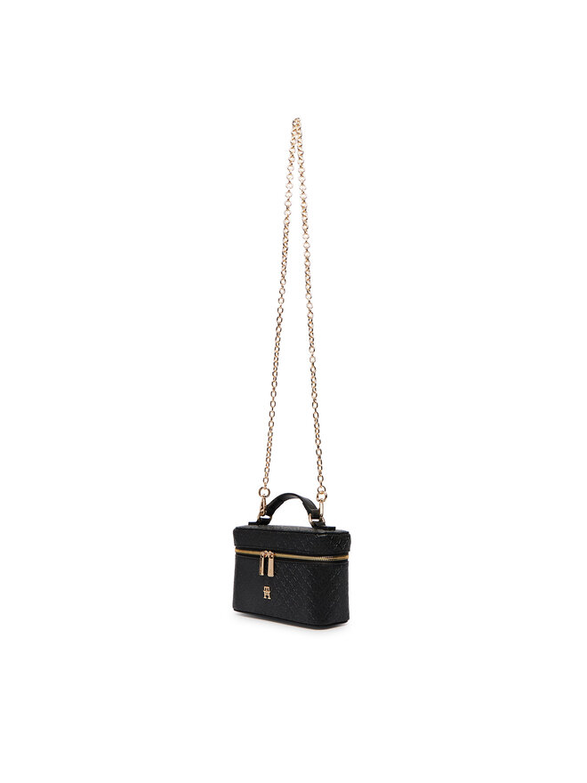 Tommy Hilfiger Handtasche Tommy Hilfiger Th Icon Chain Vanity Bag Mono AW0AW19021 Schwarz