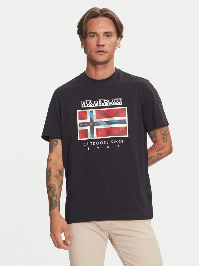Napapijri Napapijri Футболка S-Dorees NP0A4IBE Чорний Regular Fit
