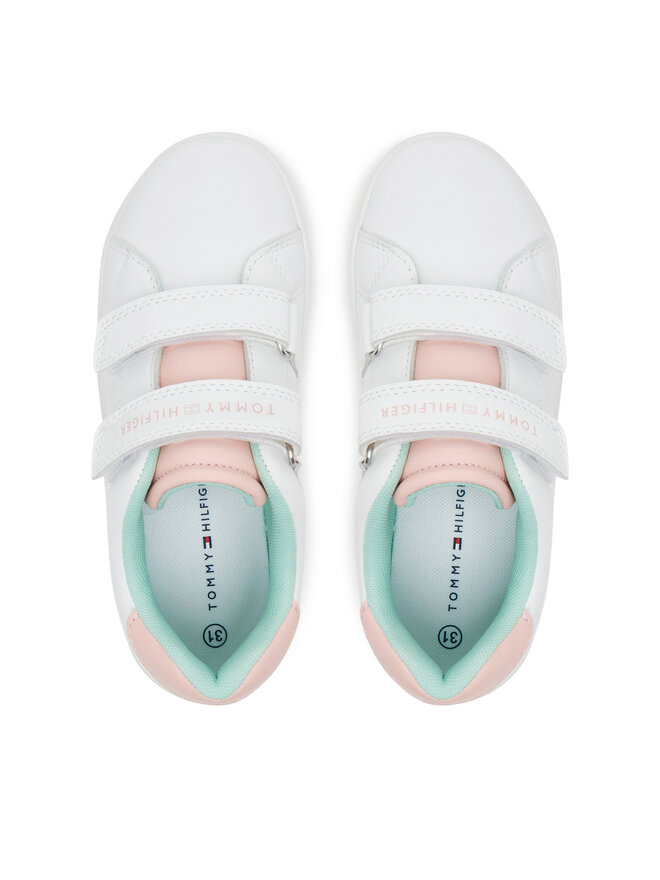 Tommy Hilfiger Snīkeri Tommy Hilfiger Low Cut Velcro Sneaker T1A9-33727-1355 S Balts