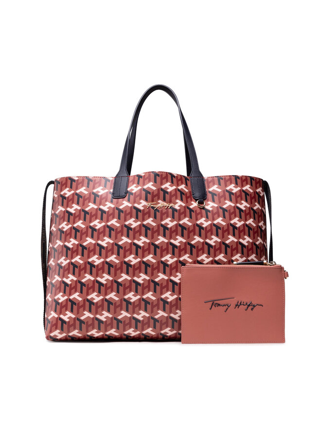 Handtasche Tommy Hilfiger Iconic Tommy Tote Monogram AW0AW10766 Rot eschuhe
