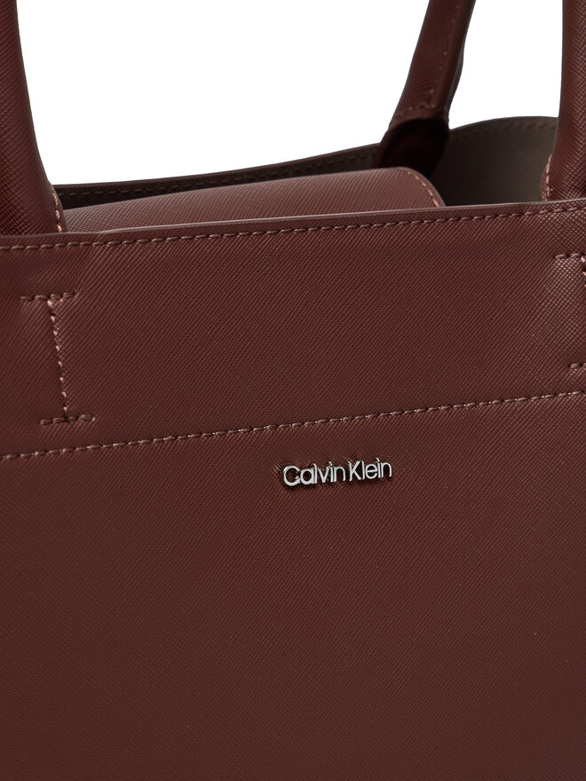 Calvin Klein Τσάντα Calvin Klein Ck Business Medium Tote_Saffiano K60K612572 Καφέ