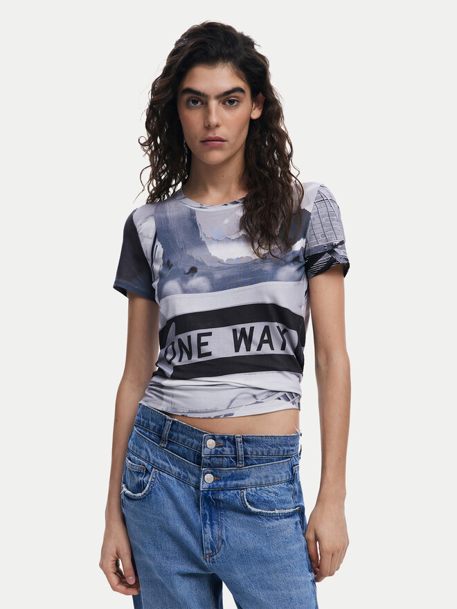 Desigual Desigual Camiseta Potomac 25SWTKA0 Gris Slim Fit