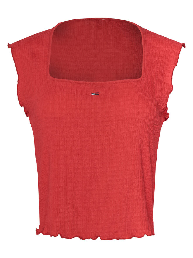 Tommy Jeans Tommy Jeans Top Smock Seersucker DW0DW22220 Rot Slim Fit