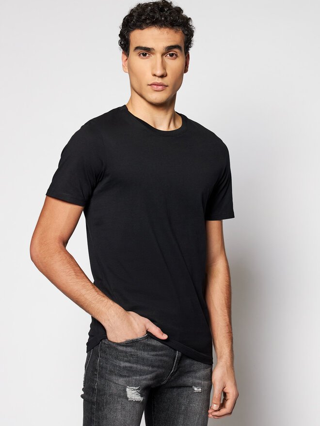 Jack&Jones Jack&Jones Marškinėliai Orrganic Basic 12156101 Juoda Slim Fit
