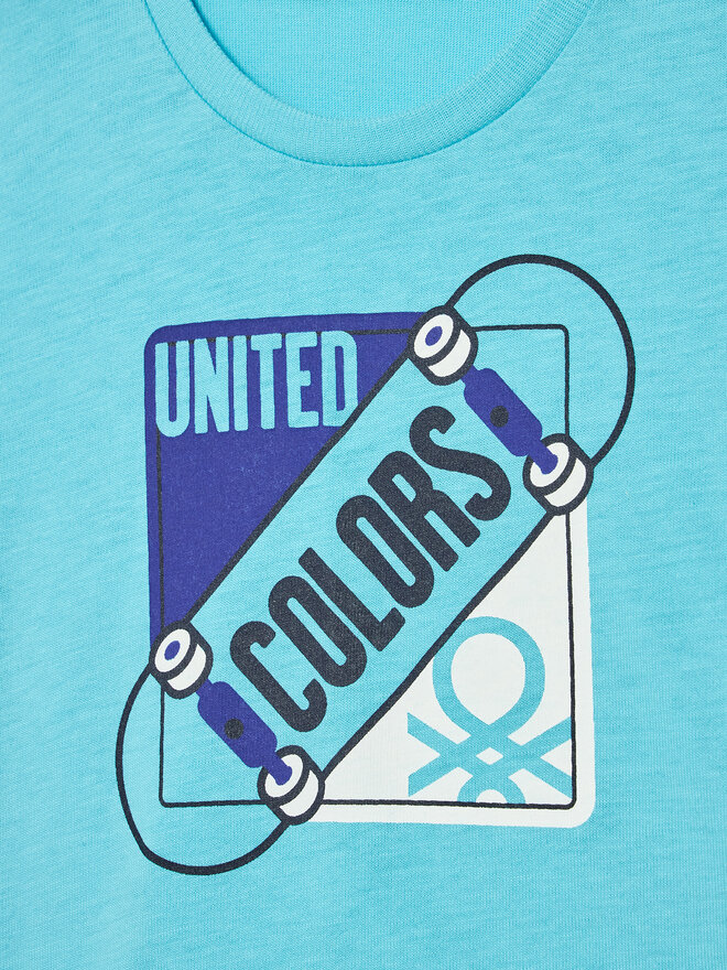 United Colors Of Benetton United Colors Of Benetton Majica 3I1XG102N Modra Regular Fit