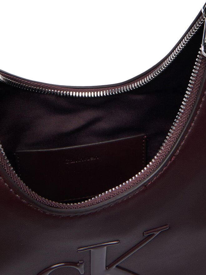 Calvin Klein Handtasche Calvin Klein Bold Ck Small Crescent Bag LV04F3561G Dunkelrot