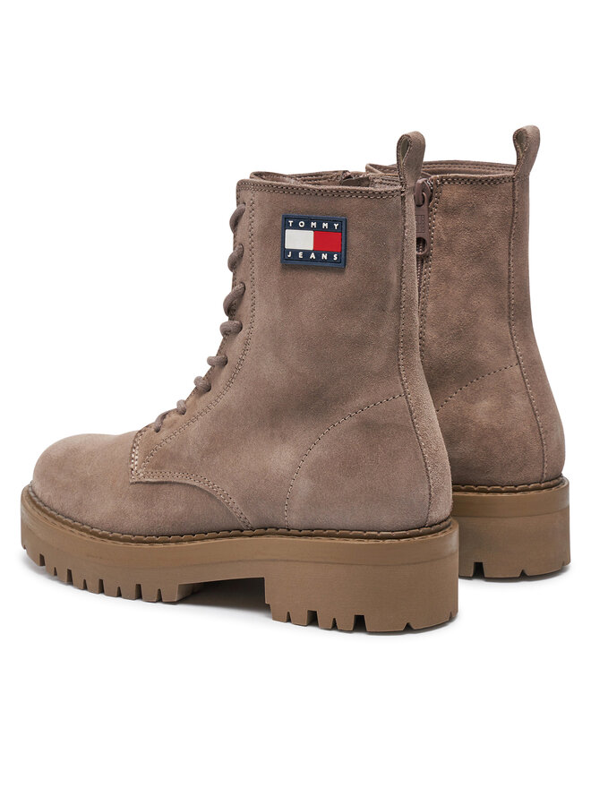 Tommy Jeans Īsie zābaki Tommy Jeans Tjw Urban Lace Up Suede EN0EN02630 Brūns