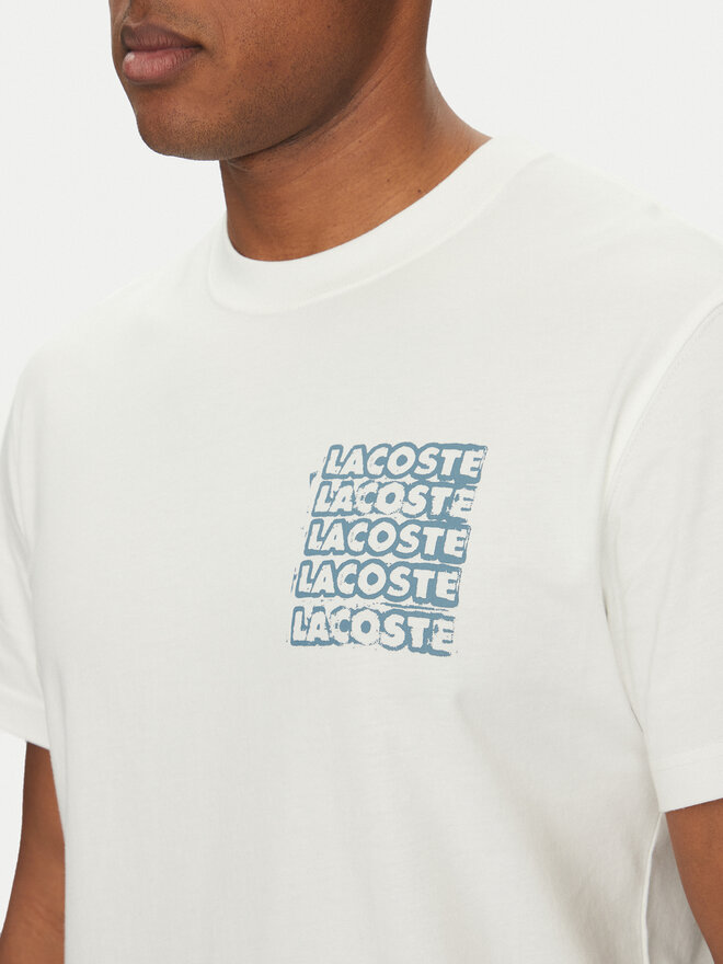 Lacoste Lacoste Marškinėliai TH0288 Écru Classic Fit