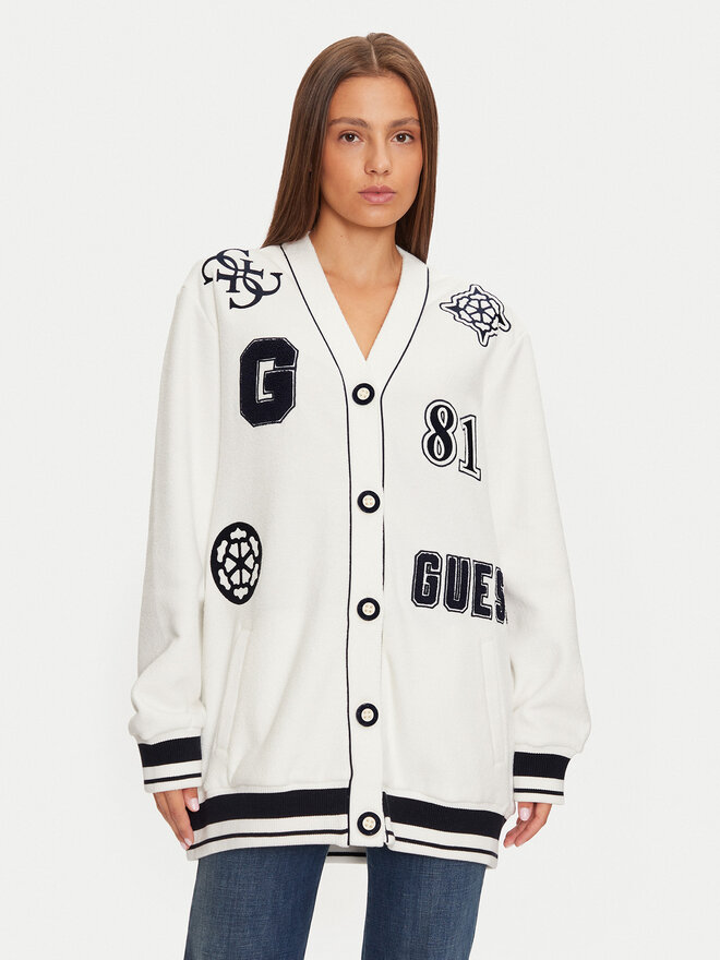 Guess Guess Marškinėliai V4BQ08 KCHV0 Balta Boxy Fit