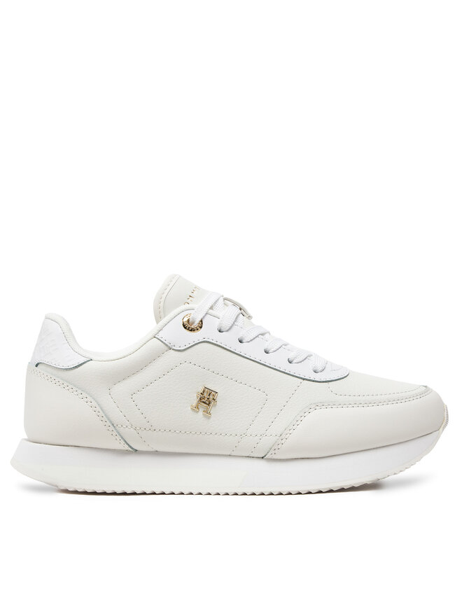 Tommy Hilfiger Sneakersy Tommy Hilfiger Elevated Essent Runner Monogram FW0FW08285 Biela
