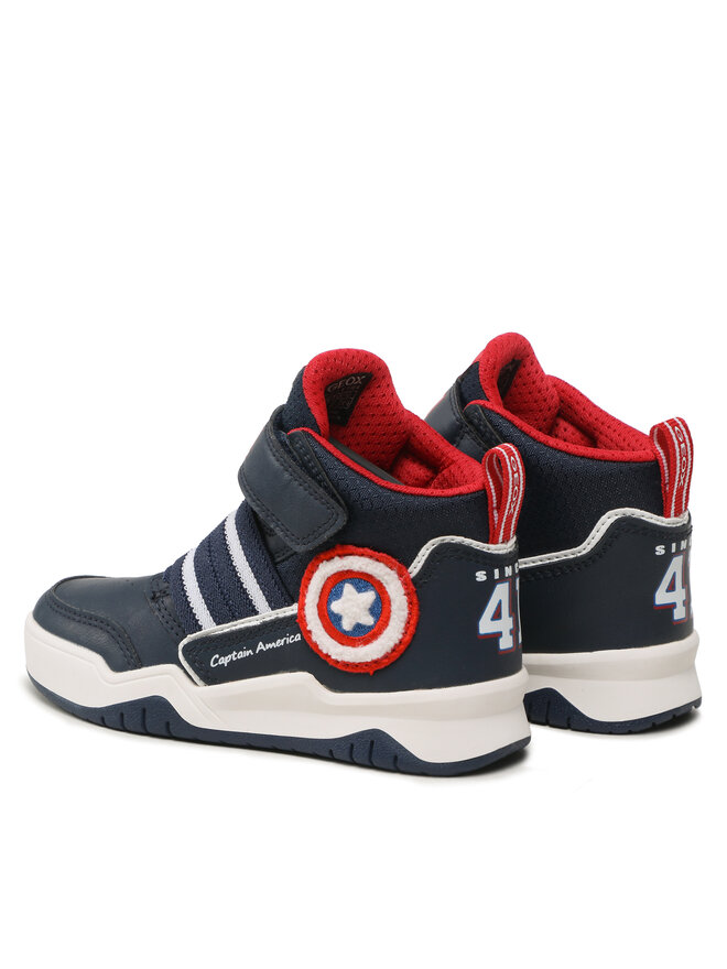 Geox Jongens J Perth Boy B Sneakers, Navy Red, 37 EU