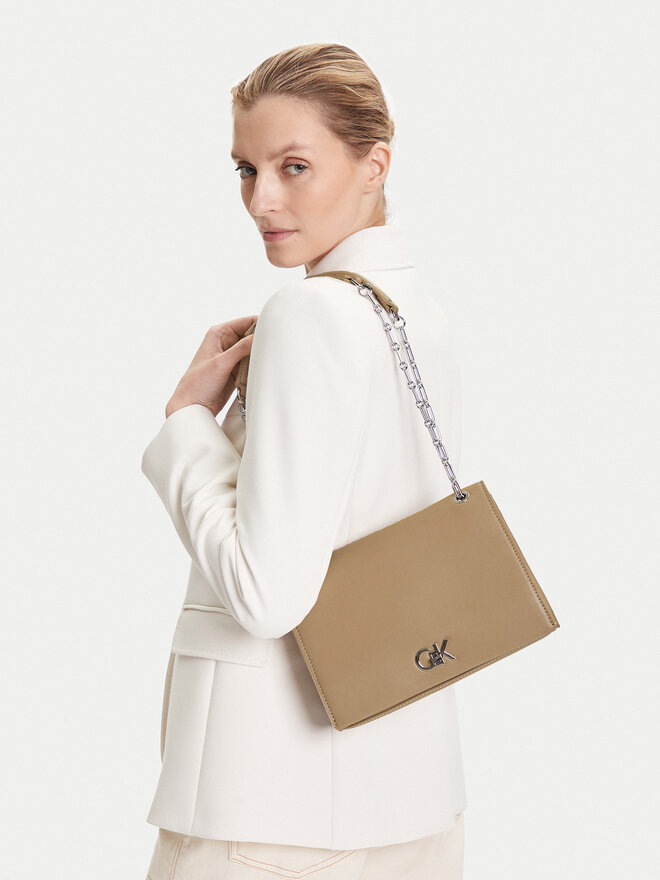 Calvin Klein Ročna torba Calvin Klein Ck Medium Conv Chain Bag K60K612810 Bež