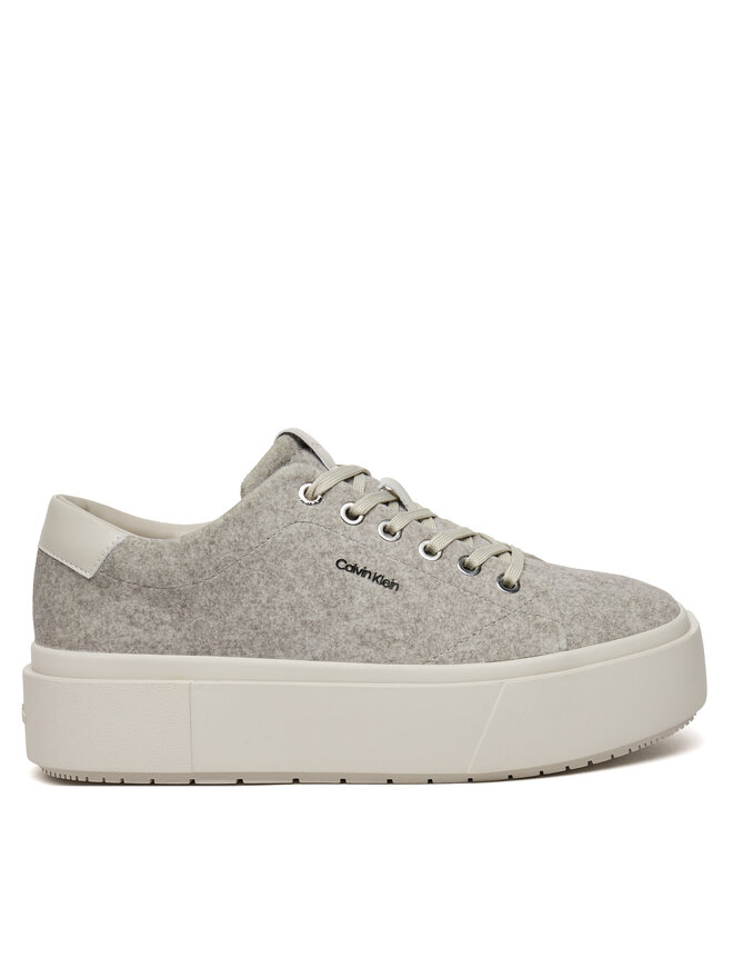 Calvin Klein Снікерcи Calvin Klein Flatform Cup Lace Up W/Ml Felt HW0HW02325 Сірий