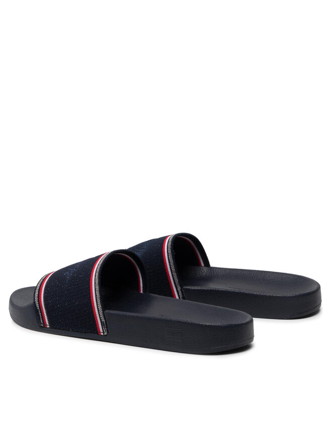 Tommy Hilfiger Чехли Tommy Hilfiger Essential Shiny Knit Pool Slide FW0FW06311 Тъмносин