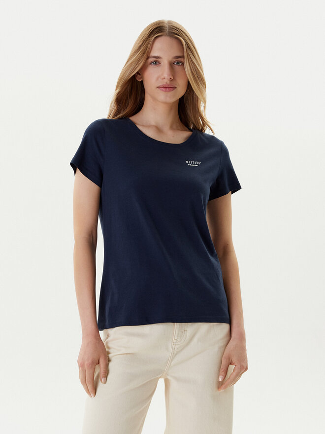 Mustang Mustang T-Shirt Alma 1016155 Dunkelblau Regular Fit