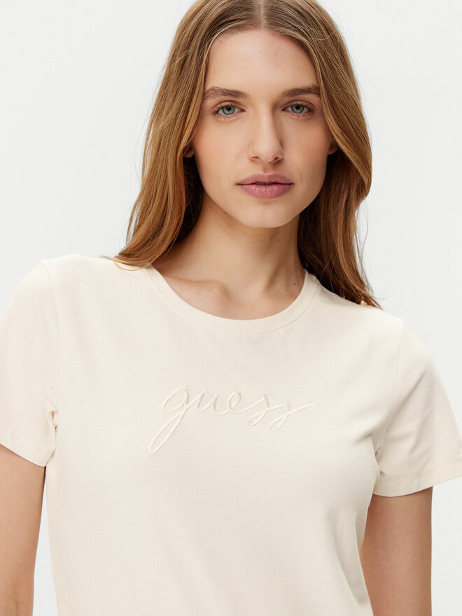 Guess Guess Camiseta O5GI02 KBBU1 Écru Regular Fit