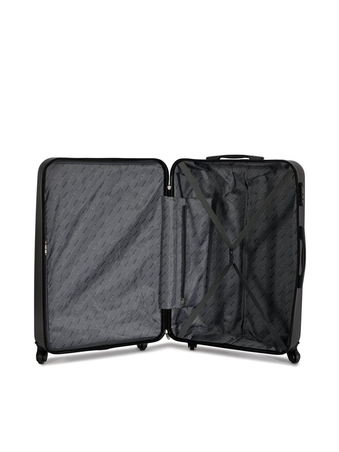Semi Line Μεγάλη Βαλίτσα Semi Line T5547-6 Μαύρο