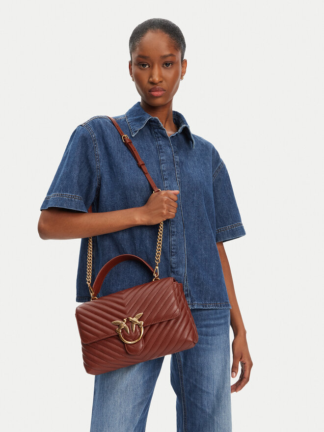 PINKO Kabelka PINKO Love Lady Puff Classic Cl PE 25 PLTT 100043 A0GK Hnědá