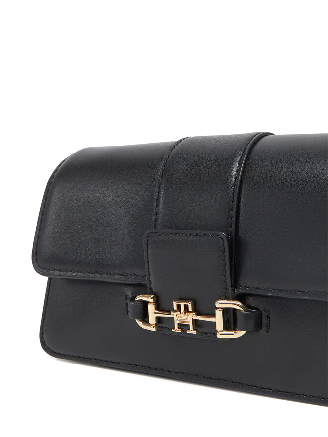 Tommy Hilfiger Ročna torba Tommy Hilfiger Heritage Leather Crossover AW0AW17212 Črna