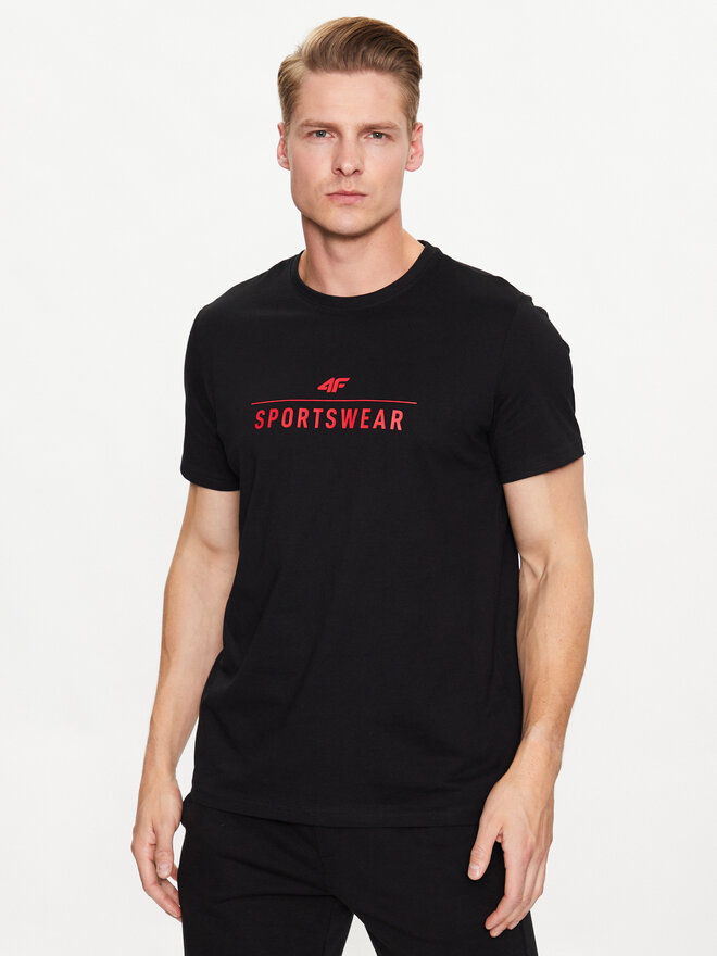 4F 4F T-Shirt 4FSS23TTSHM539 Μαύρο Regular Fit