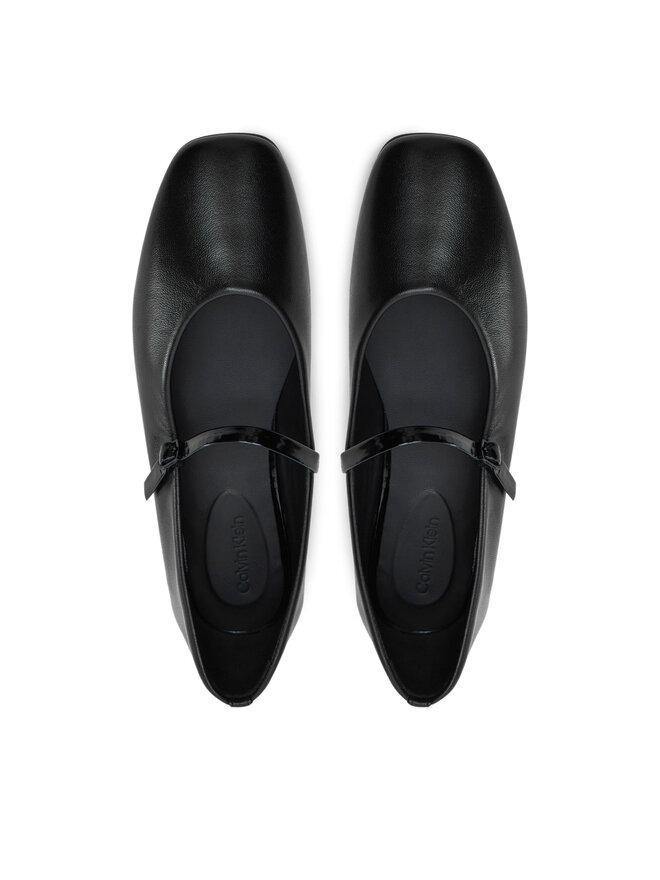 Calvin Klein Baleriny Calvin Klein Mary Jane Ballerina - Lth HW0HW02307 Czarny