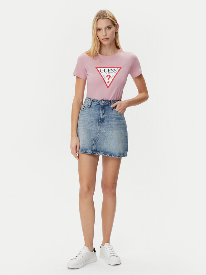 Guess Guess Marškinėliai W1YI1B I3Z14 Violetinė Regular Fit