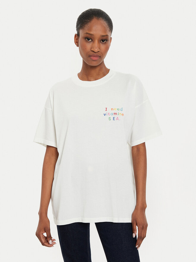 ViCOLO ViCOLO Camiseta RB0851 Écru Regular Fit