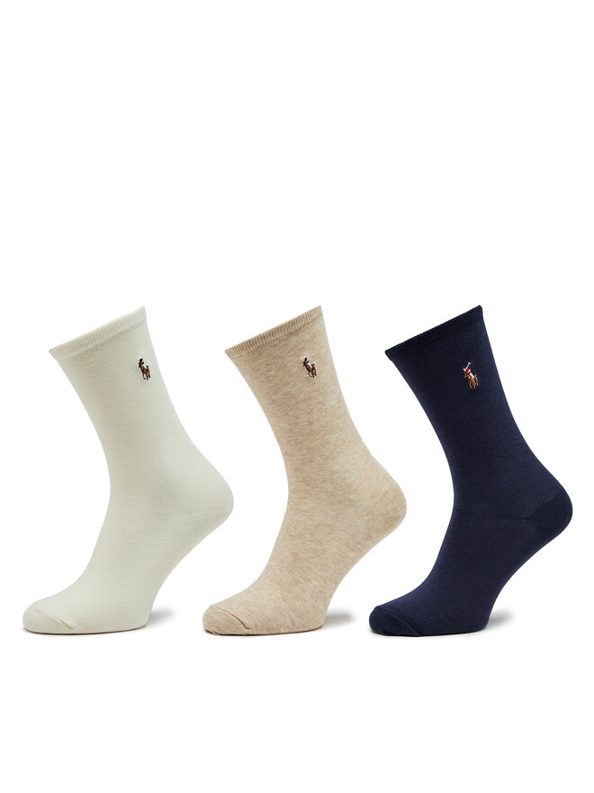 Lot de 3 paires de chaussettes hautes femme Polo Ralph Lauren 455923549002 Multicolore chaussures