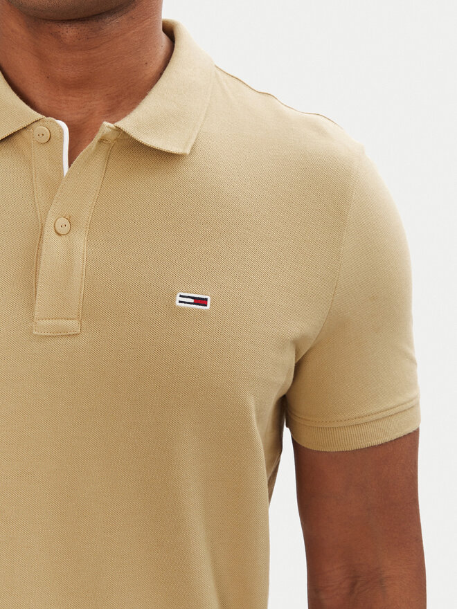 Tommy Jeans Tommy Jeans Polo marškinėliai DM0DM20676 Smėlio Slim Fit