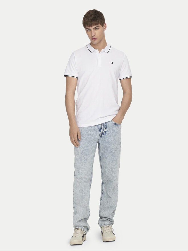 Only & Sons Only & Sons Pólóing Fletcher 22024827 Fehér Regular Fit