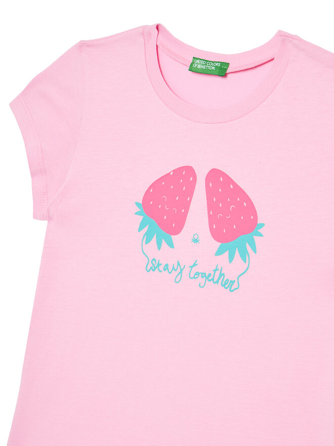 United Colors Of Benetton United Colors Of Benetton Marškinėliai 3JERG10J3 Rožinė Regular Fit