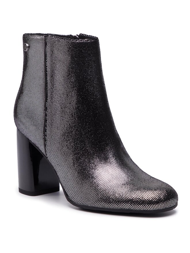 Tommy Hilfiger Stiefeletten Tommy Hilfiger Shiny Metallic Suede Bootie FW0FW03695 Silberfarben