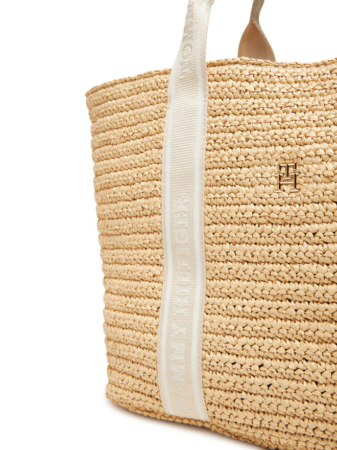 Tommy Hilfiger Soma Tommy Hilfiger Th Spring Logo Tote AW0AW17196 Bēšs