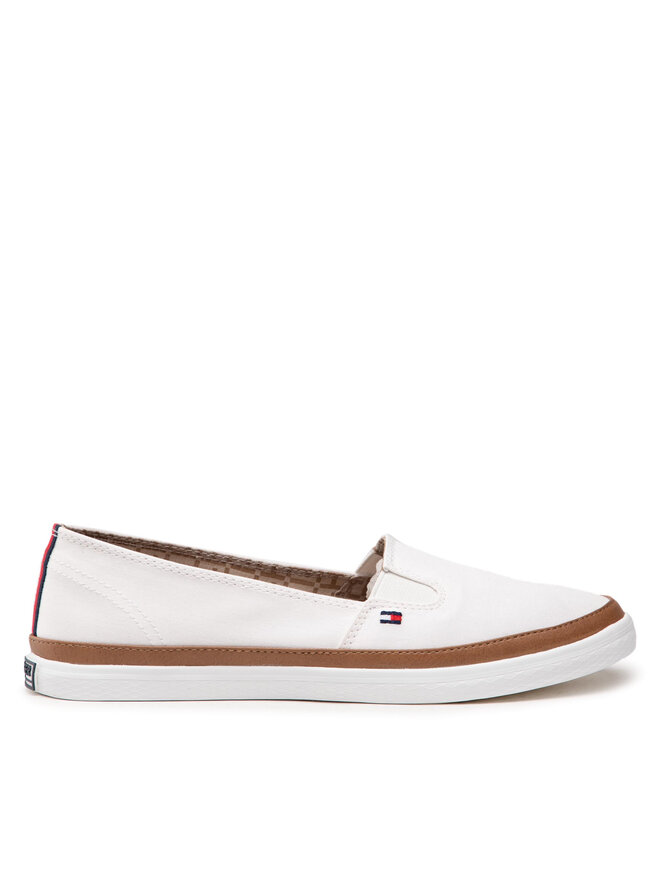 Tommy Hilfiger Sneakers aus Stoff Tommy Hilfiger Iconic Kesha Slip On FW0FW01656 Weiß