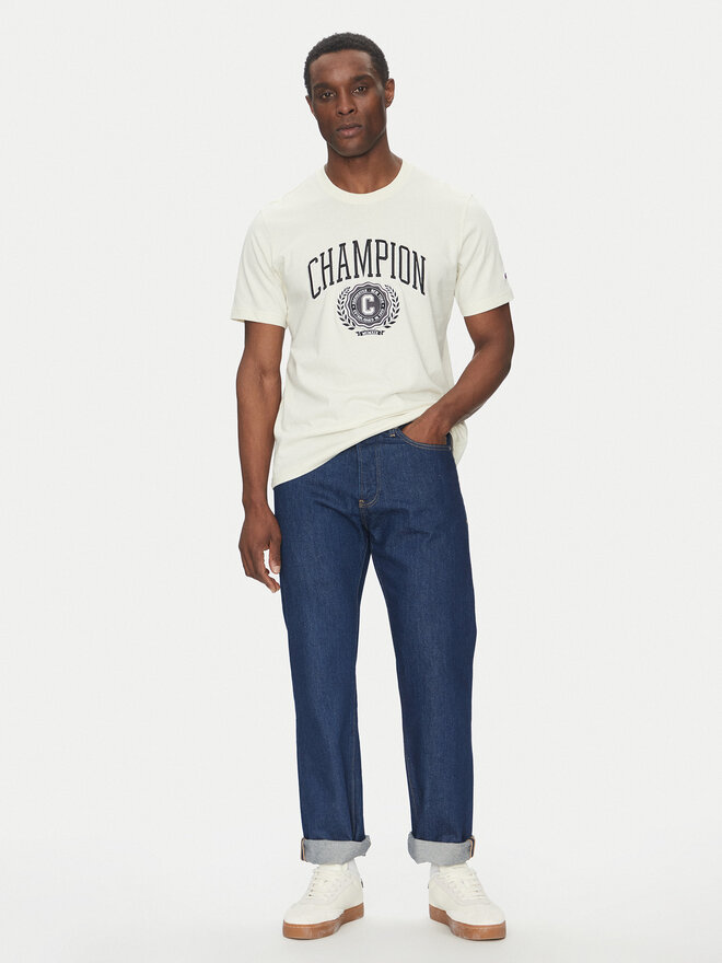 Champion Champion Marškinėliai 221174 Écru Regular Fit