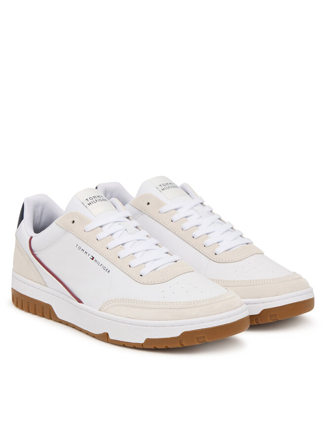 Tommy Hilfiger Sneakers Tommy Hilfiger Th Basket Core Leather Suede Mix FM0FM05881 Weiß