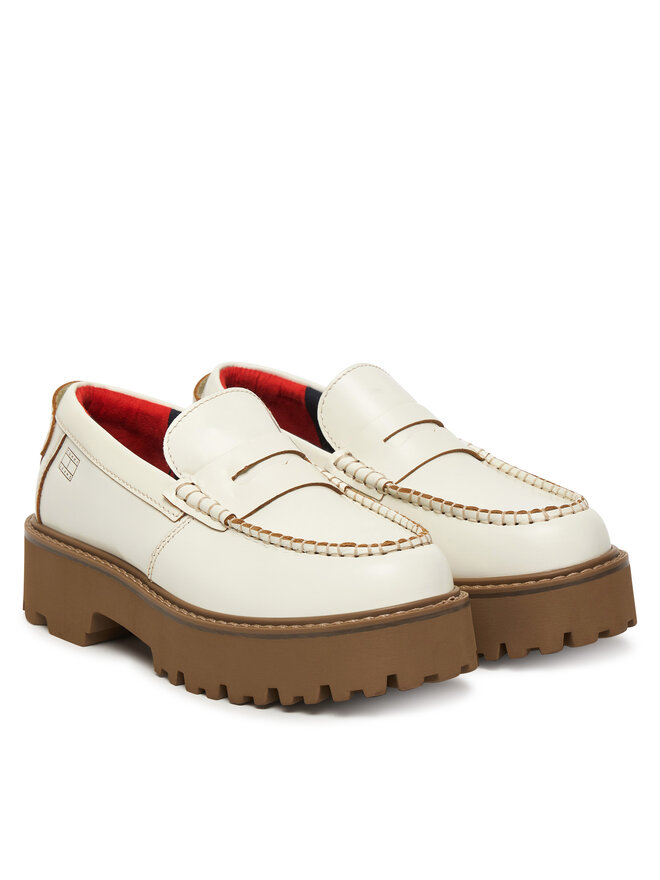 Tommy Jeans Slipper Tommy Jeans Archive '01 Leather Loafer EN0EN03022 Creme