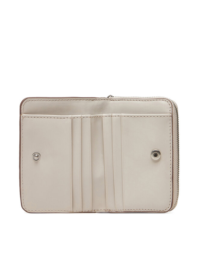 Calvin Klein Jeans Portfel damski Calvin Klein Jeans Minimal Monogram Md Zip Around LV04K1009G Écru