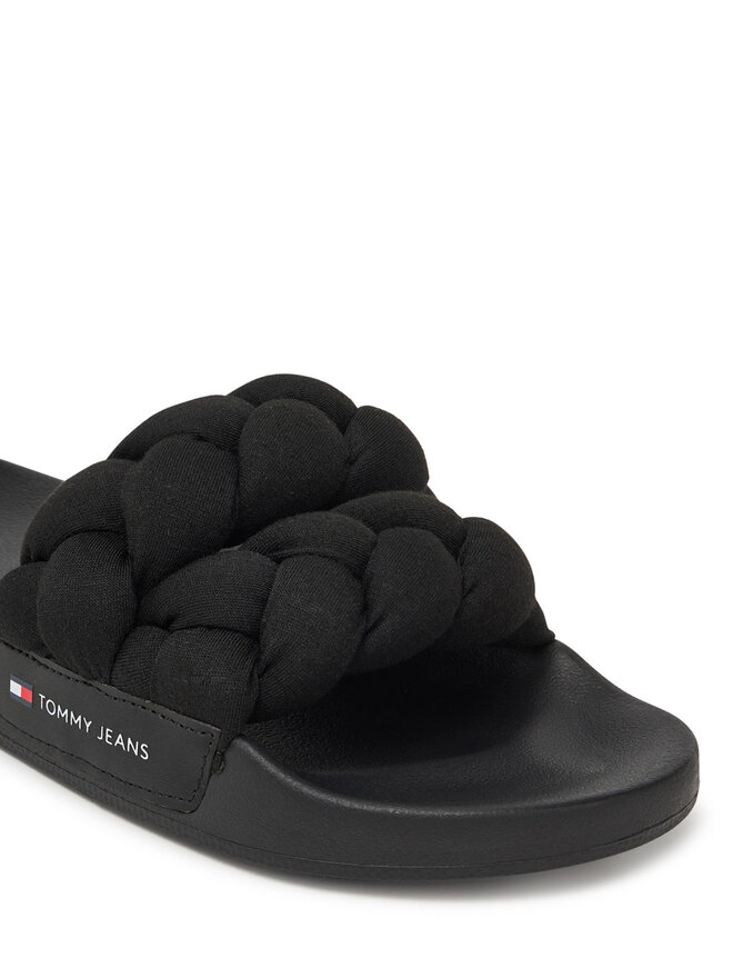 Tommy Jeans Παντόφλες Tommy Jeans Tjw Braided Slide EN0EN02764 Μαύρο