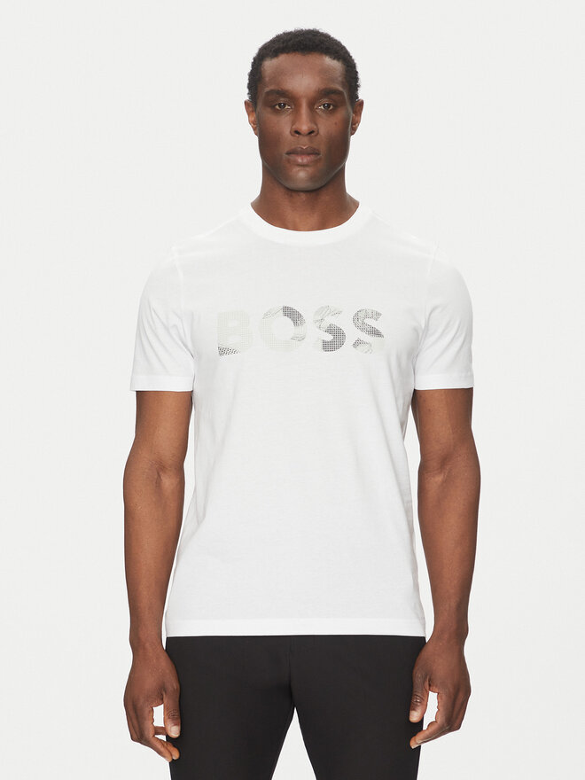 BOSS BOSS Camiseta Glamping 50537834 Blanco Regular Fit