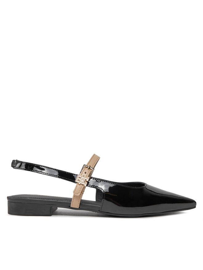 Sandalen Tommy Hilfiger Patent Sling Back Ballerina FW0FW07839 Schwarz eschuhe